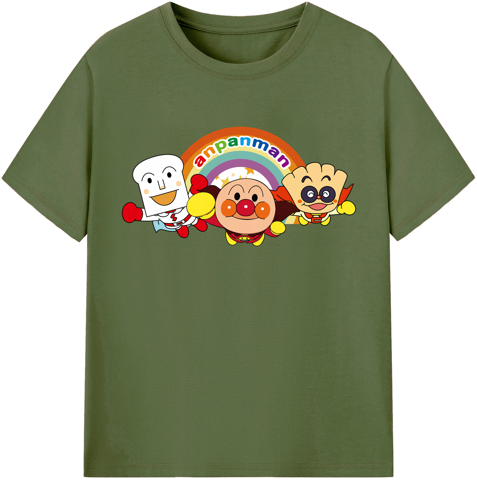 （画像用） アンパンマン Anpanman 綿100％半袖Tシャツ（フロントプリント）